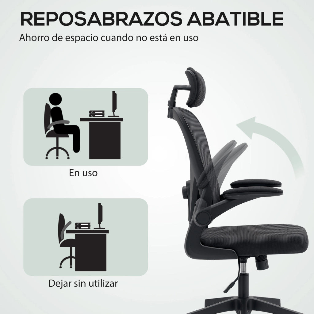 Sedia da ufficio in rete ¨C zephmum ¨C regolabile in altezza, nero