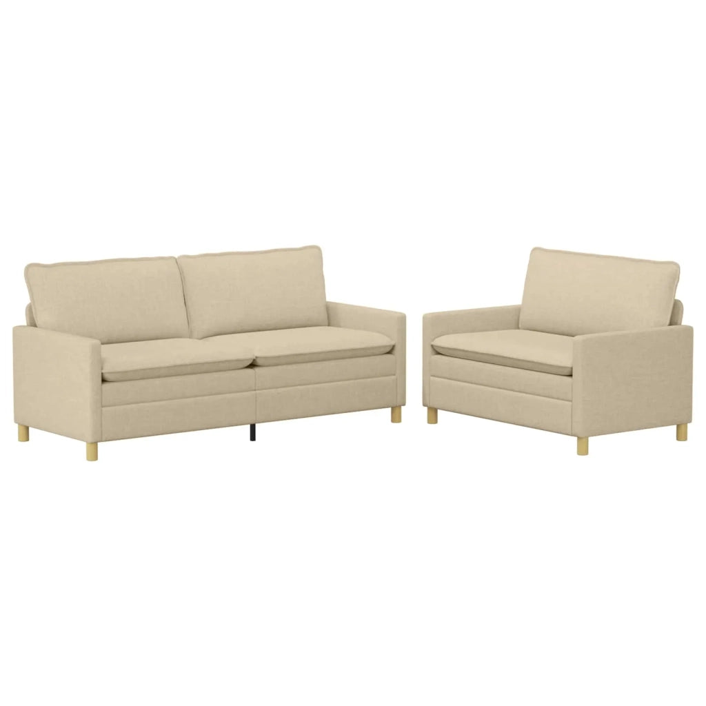 Set di divani 2 pz Crema Tessuto 3417125