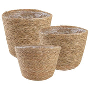 Cesti per piante in erba marina 3 pcs Naturale Ø26 x 19 cm