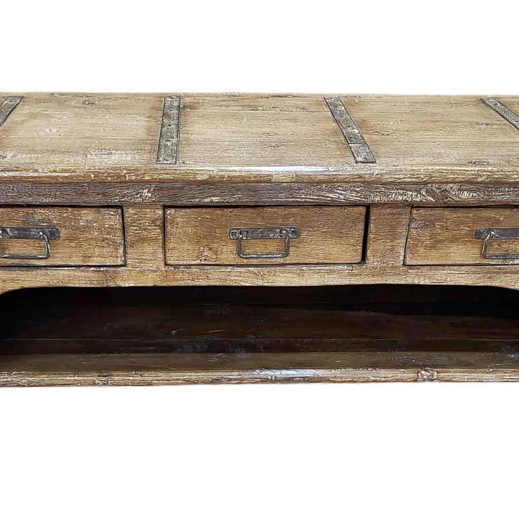 Mobile basso artigianale in legno 165-175x45x57h cm
