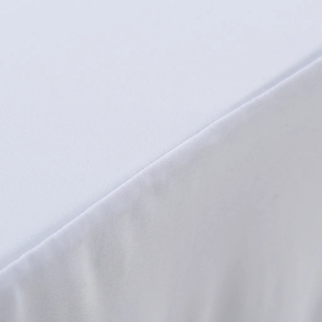 Copertura Elastica per Tavolo con Gonna 2pz 120x6,5x74cm Bianco 133584