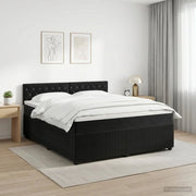 Letto box spring con materasso Nero 140 x 190 cm Velluto 3451669