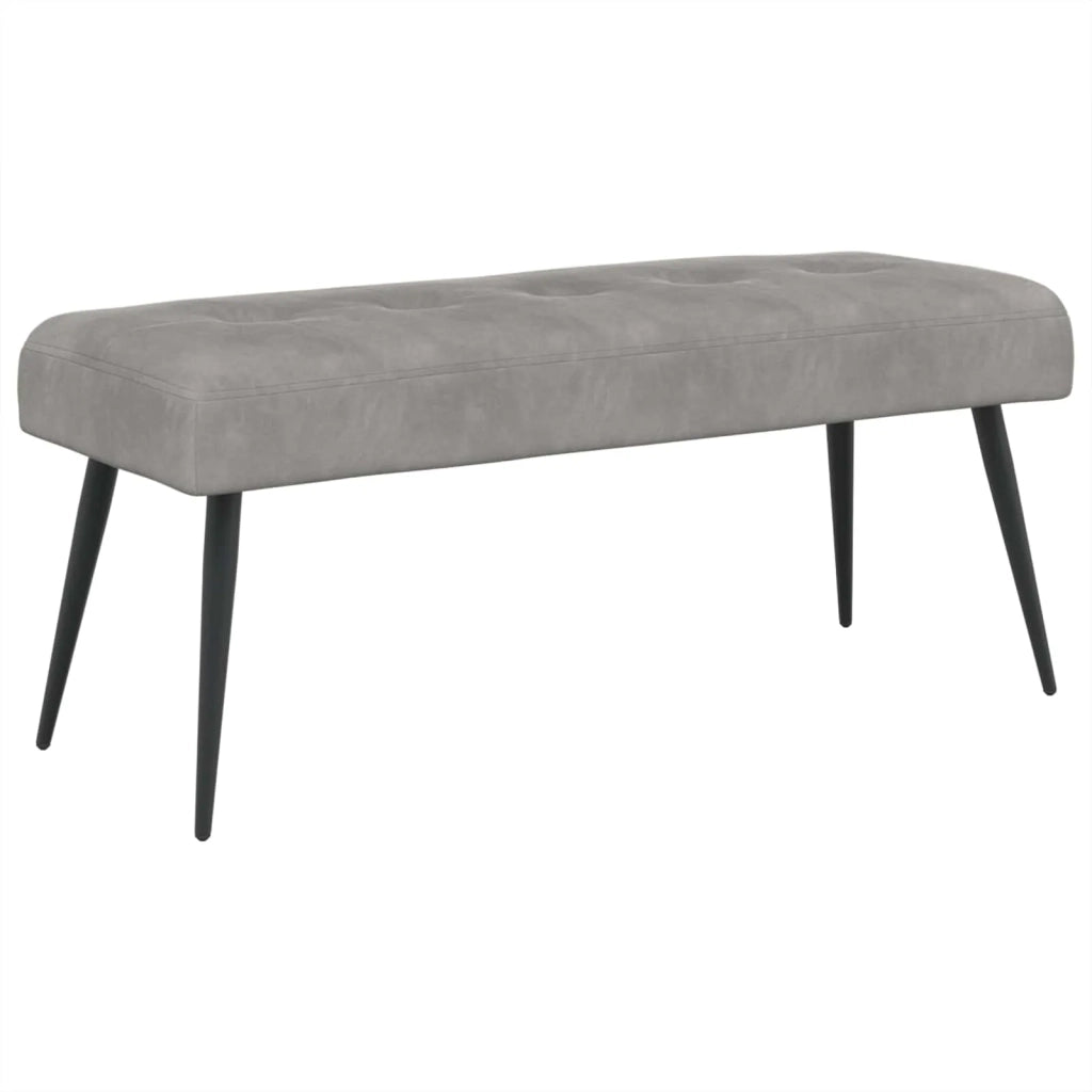 Panchina con bottoni imbottiti Grigio Chiaro 110 x 40 x 46 cm 42038529