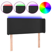 Testiera | Testata a LED Nera 93x16x78/88 cm in Similpelle
