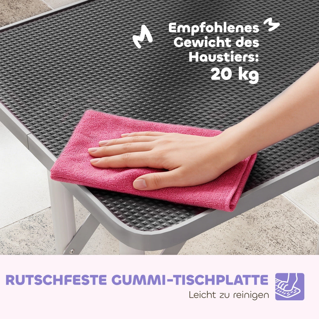 Tavolo da toeletta per cani pieghevole ¨C zephmum ¨C 81x48.5x80 cm nero