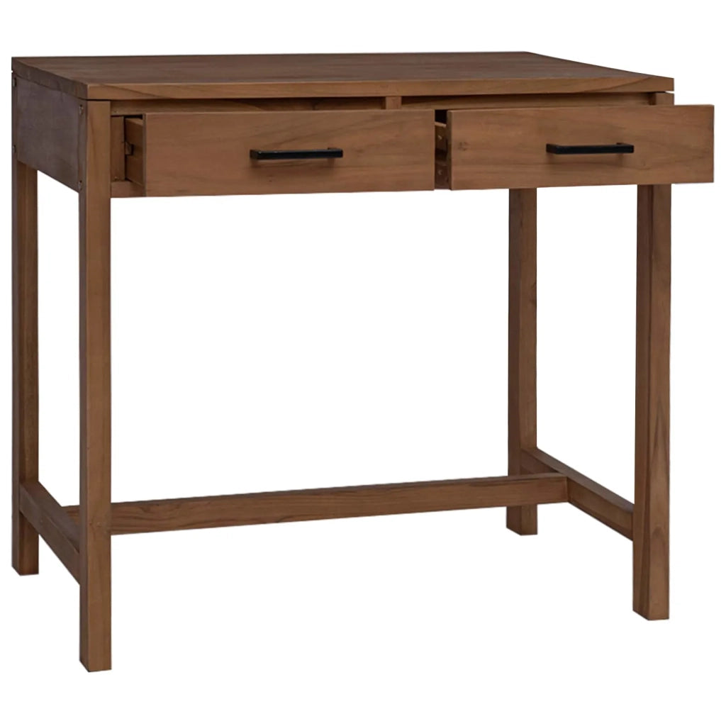 Scrivania con Cassetti Naturale Legno di teak solido 42026903
