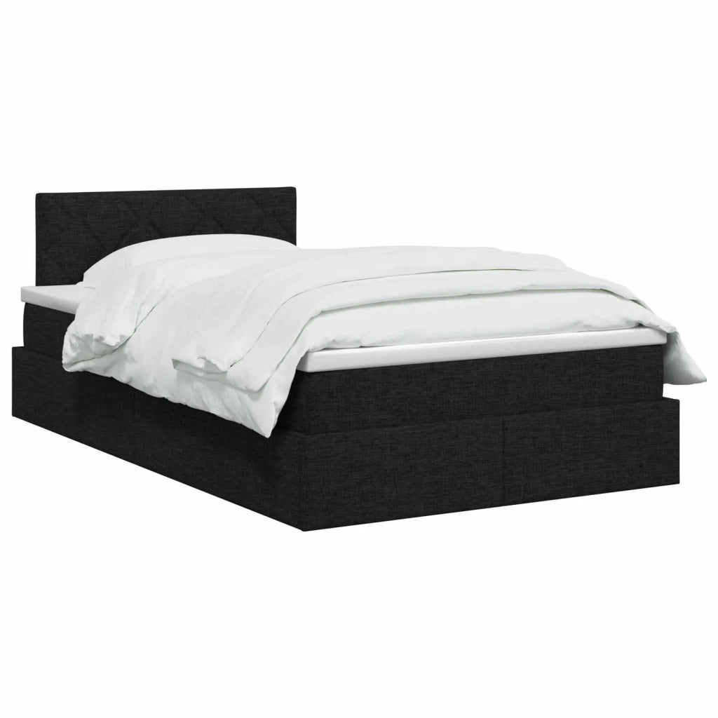 Letto con contenitore e materasso Nero 120 x 200 cm Velluto 3458678