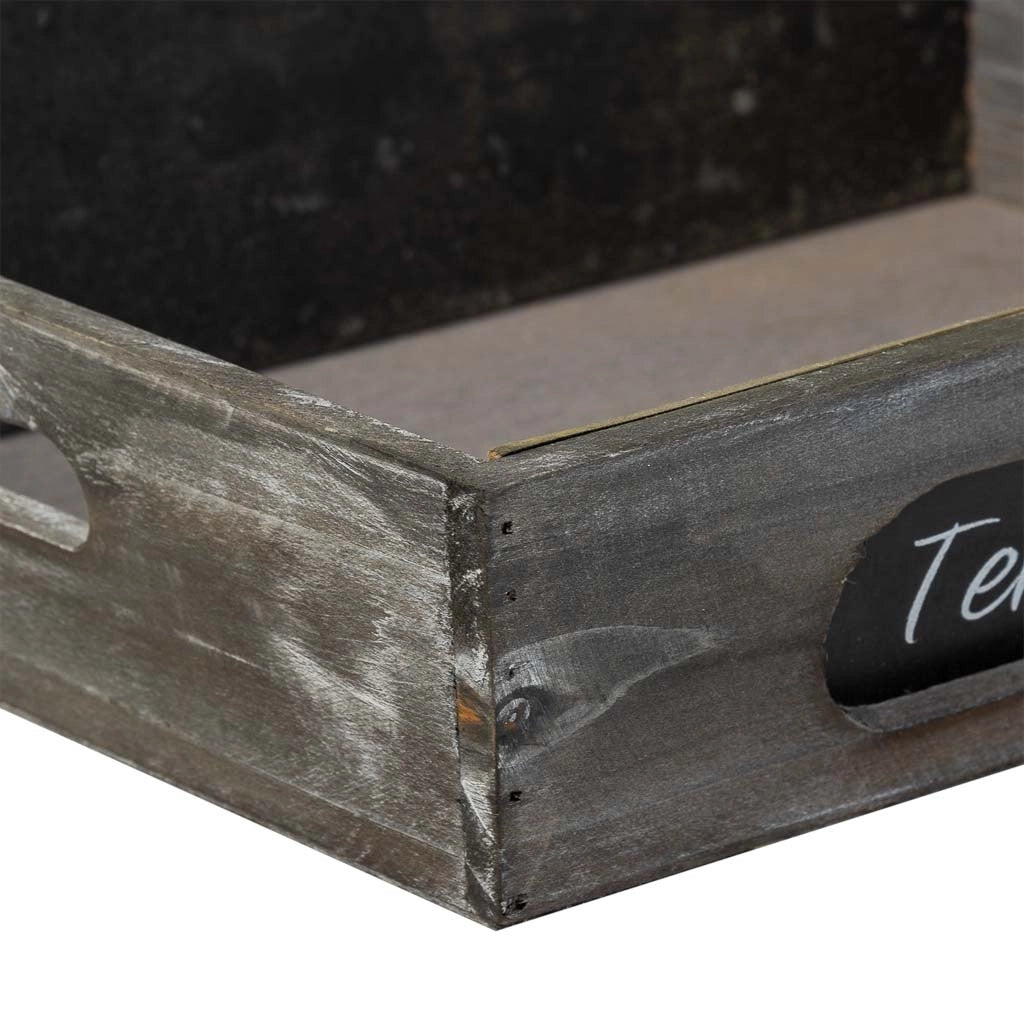 Cestino in legno grigio 37x28x8h cm