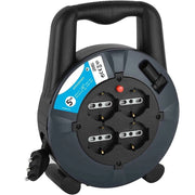 Trade Shop - Prolunga Elettrica Cavo 5 Mt Avvolgicavo ​4 Prese Schuko Polivalenti Spina 16a -