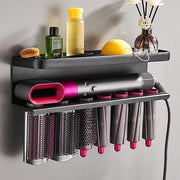 Adatto per Dyson Airwrap — Scaffale di stoccaggio / Supporto a parete — Supporto per asciugacapelli — Per la zona bagno — Installazione senza forare