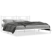 Letto matrimoniale | Letto per adulti | Giroletto con Testiera Metallo Bianco 183x213 cm