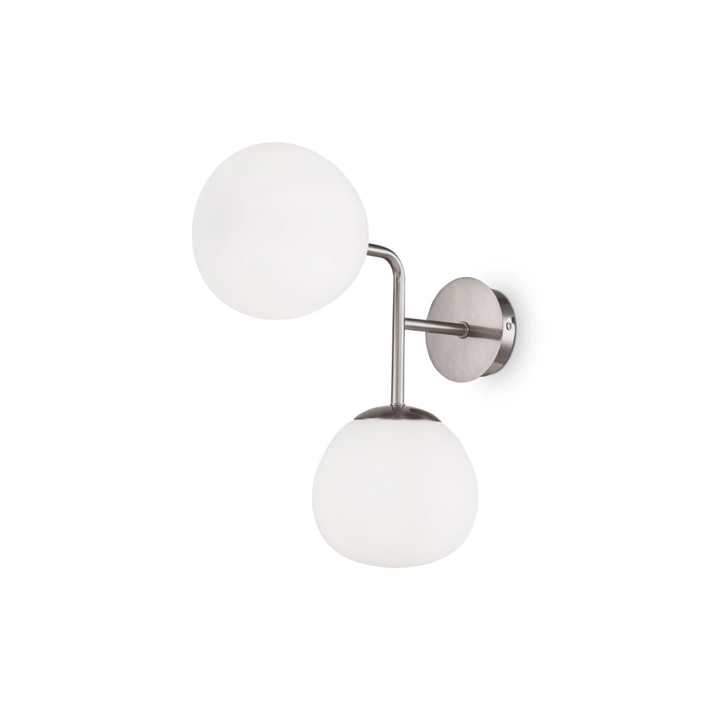 Maytoni Applique contemporanea Erich 2 luci E14 nichel metallo vetro soffiato