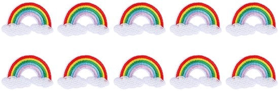 Applicazioni decorative 10 x patch stoffa colorati - Punti di cucito - Decorative - Abbigliamento - Costume - Ampia applicazione