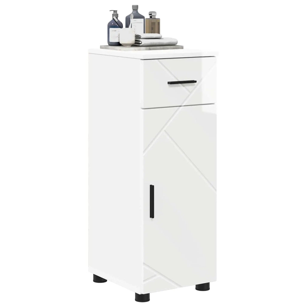 Mobile da Bagno con cassetto Bianco Lucido 30 x 35 x 80 cm 883328