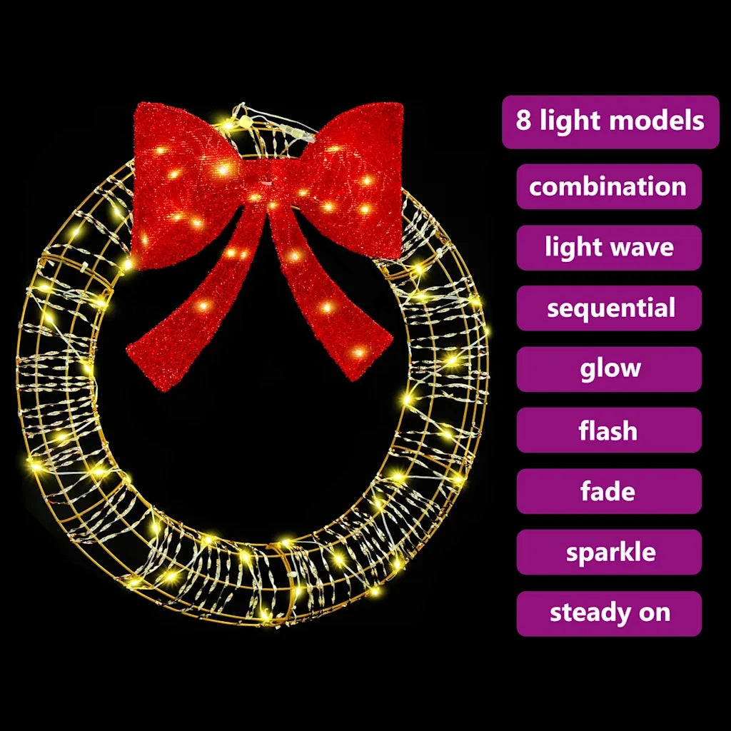 Ghirlanda con 60 LED Bianco caldo 76 x 76 x 8 cm PET