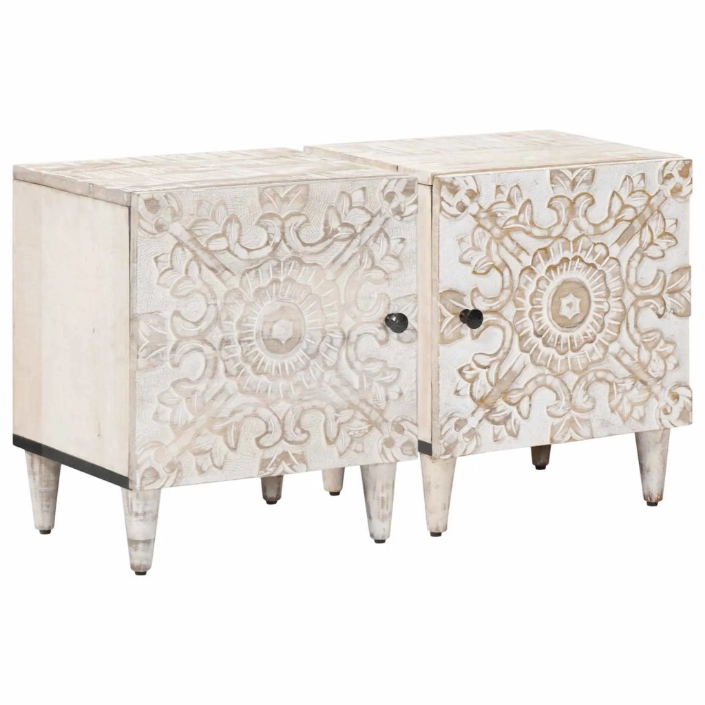 Armadio da Notte 2 pcs Bianco 40 x 33,5 x 46 cm