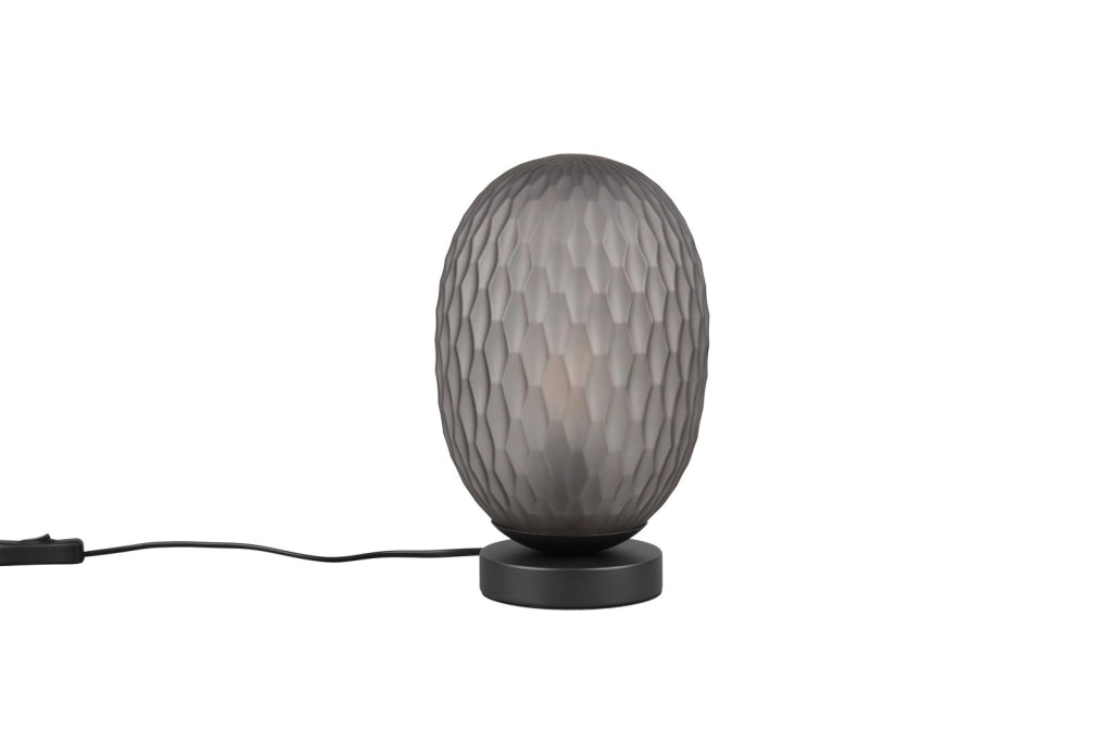 Lampada da tavolo FACETTE vetro fumé nero E27 Trio