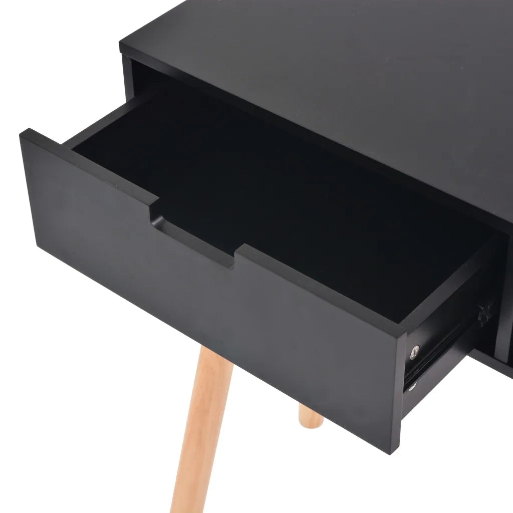 Tavolo Consolle in Legno di Pino Massello 80x30x72 cm Nero 244738
