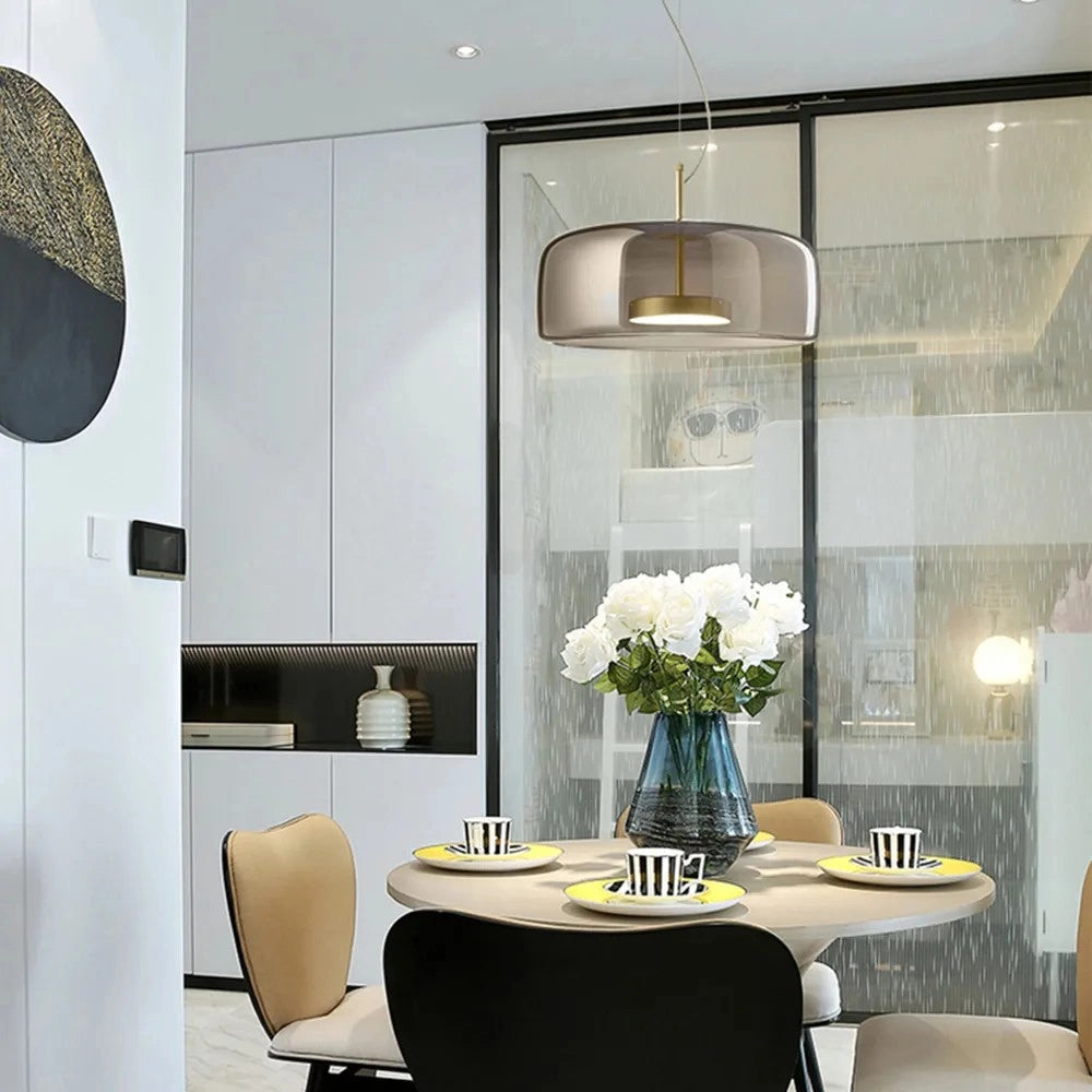 Lampada Da Soffitto A Sospensione In Vetro APP614-1CP Grigio