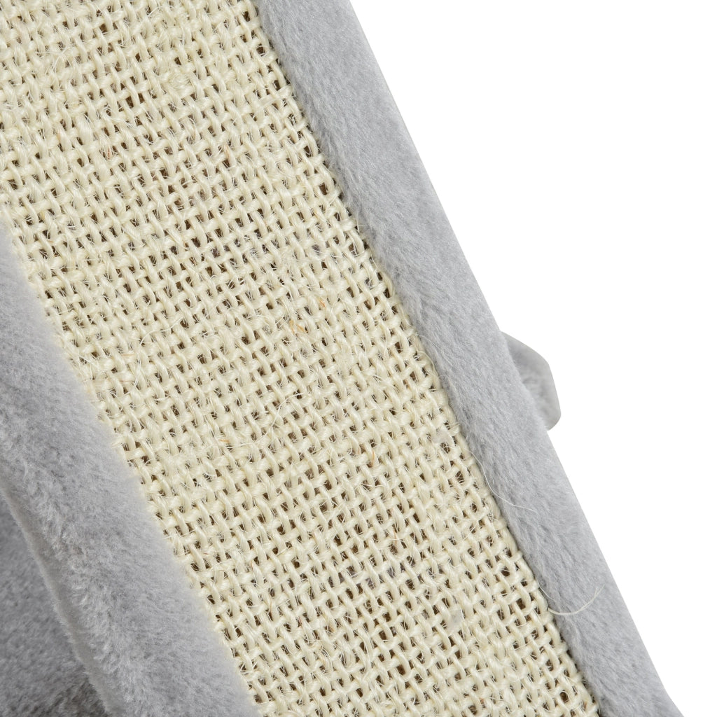 Albero Tiragraffi con Lettino e 2 Casette 59x39x83 cm Pali in Sisal Grigio