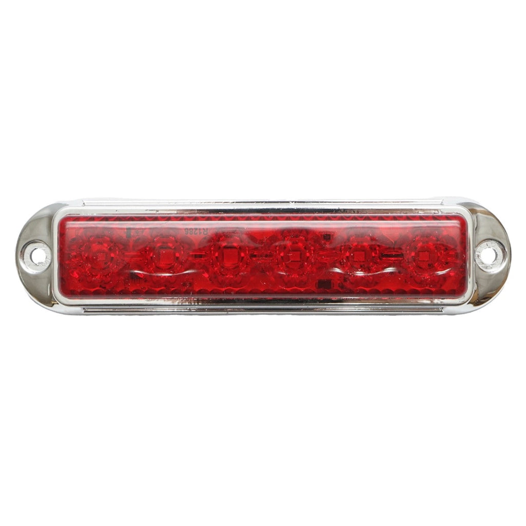 Lampada laterale  slim bianca cromata con LED, 12-24V, gialla, Breckner Germany, modello FR1286CR