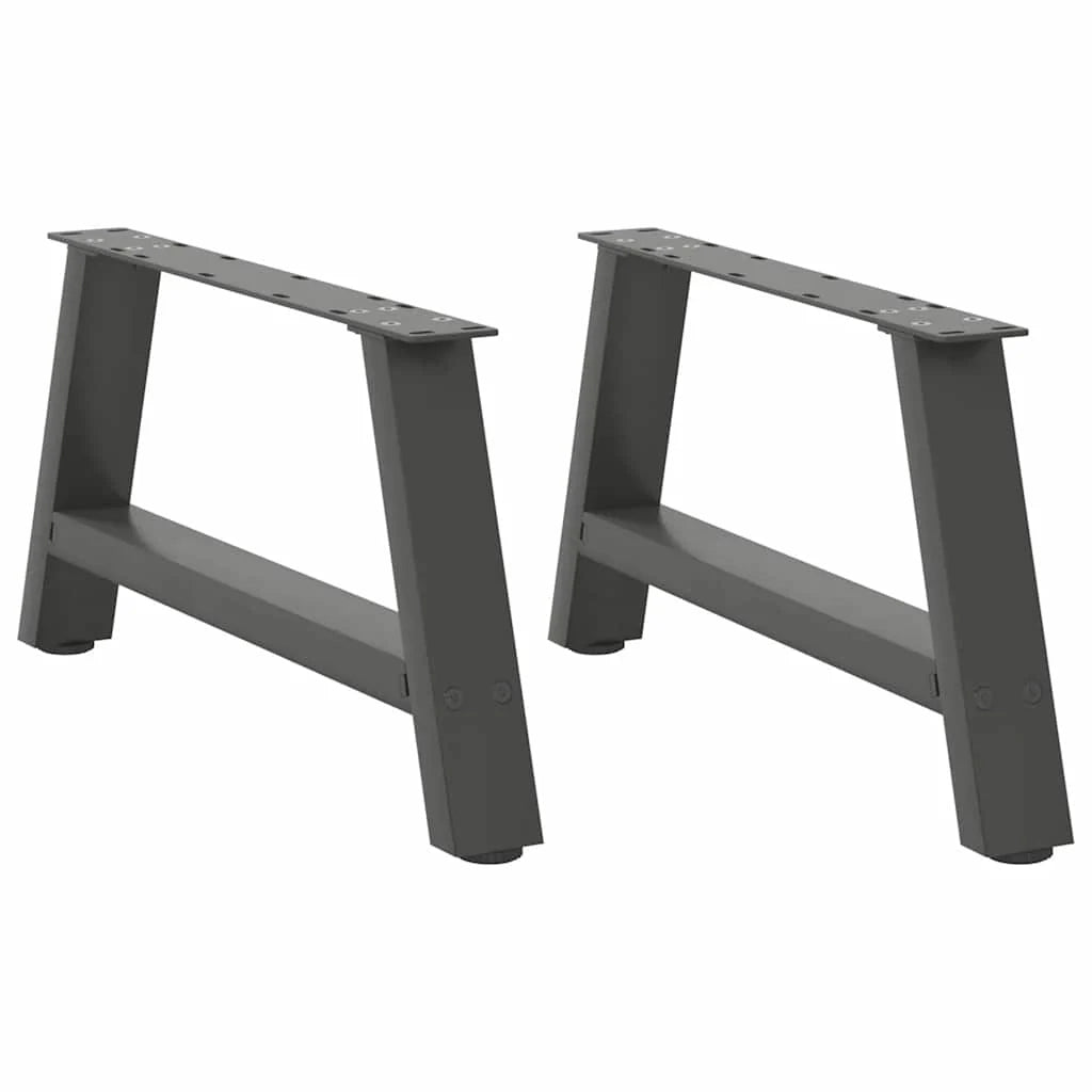 Set di 2 gambe per tavolino da caffè a forma di A con piedini regolabili 60 x 31 cm acciaio antracite 02_0057102