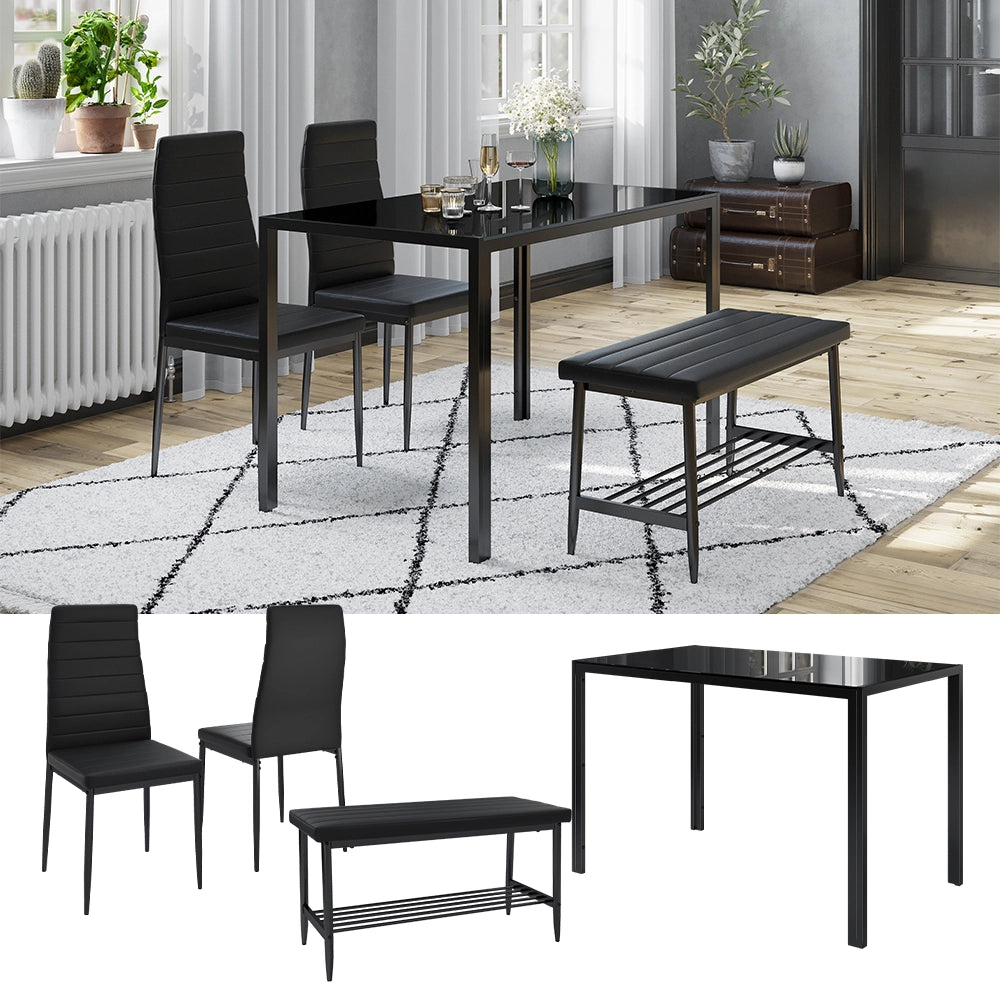 Vicco Set di tavoli da pranzo Nero 120 x 70 cm Set di 4 pezzi