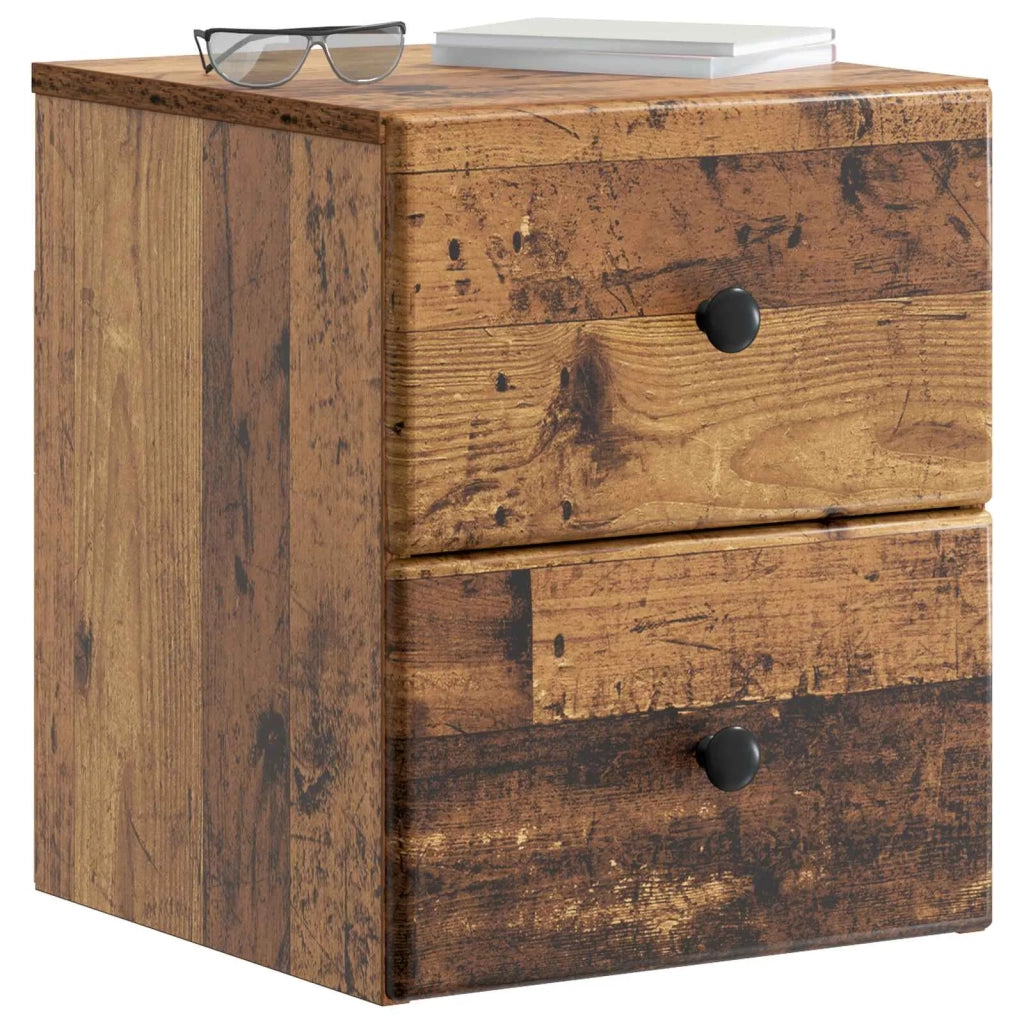 Mobiletto da notte a muro Legno antico 34,5 x 33 x 40 cm 899161