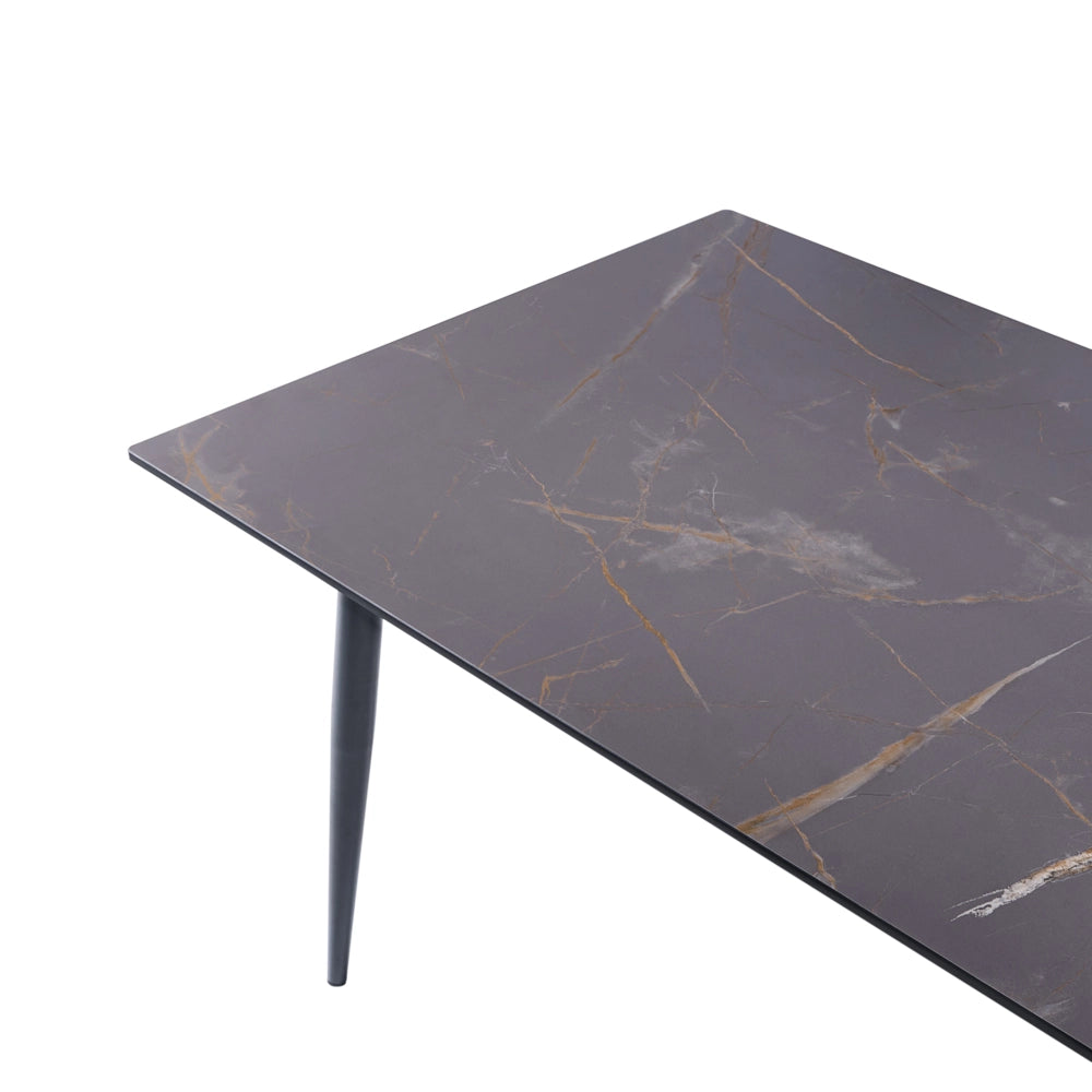 Tavolo da riunione con piano in HPL e struttura in alluminio per ufficio domestico altamente resistente grigio scuro