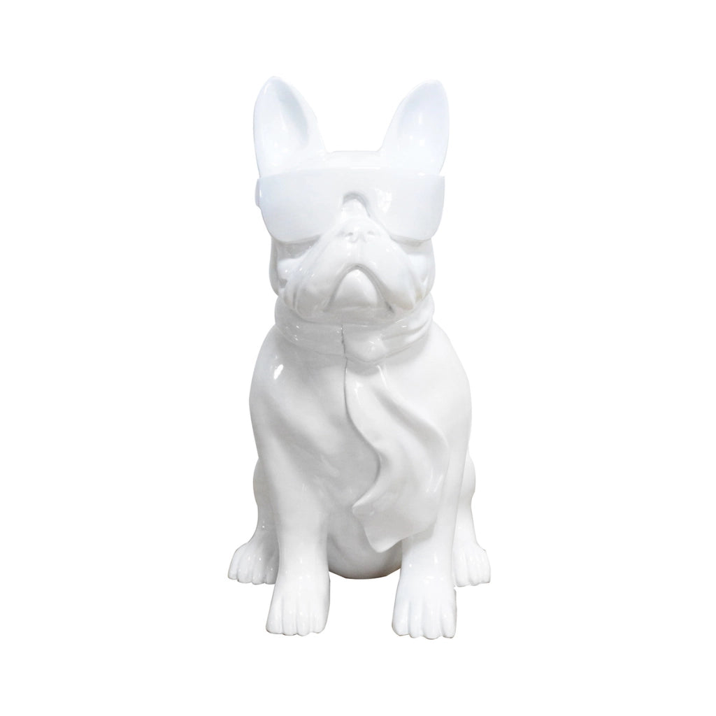 Scultura Bulldog Francese Pop Art con Occhiali da Sole