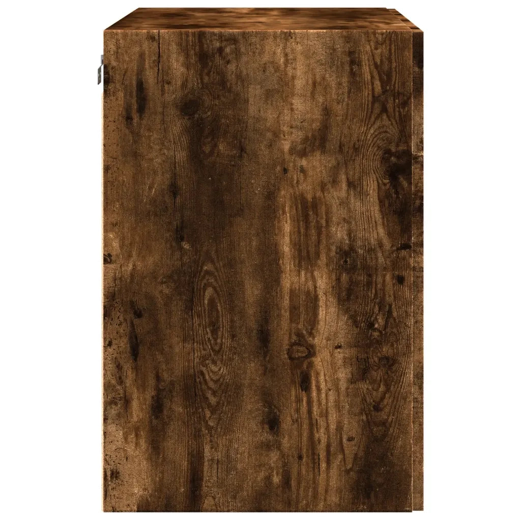 Mobile contenitore salvaspazio a parete 80 x 42,5 x 64 cm design moderno legno composito finitura rovere affumicato 02_0049503