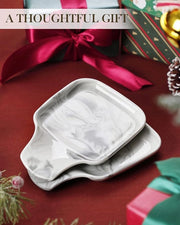 Sostegno per cucchiaio della cucina, sostegno per cucchiai di porcellana per il piano di lavoro, contenitore per utensili da cucina per cucchiaio, mestolo e spatola, senza gocce, serie grigia REGULAR (2 pezzi, grigia)