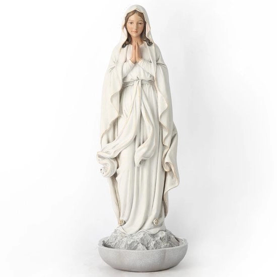 Immagine della chiesa cattolica della Columbia Britannica, statuetta della Santa Vergine Maria come Madre, portacrocifisso per tavolo, vaso per l'acqua benedetta, regalo religioso per la madre, 26,5 cm, manufatto artigianale