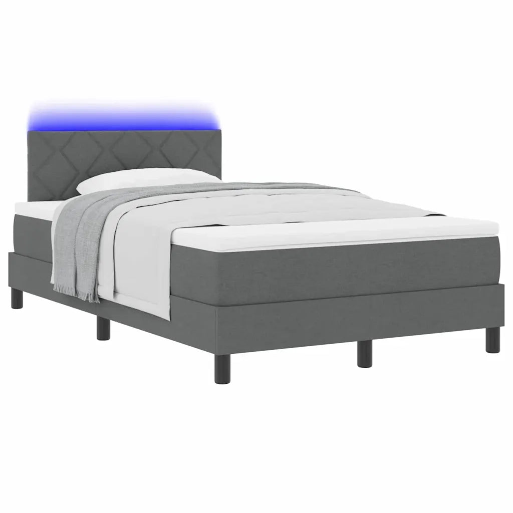 Letto a molle con materasso Grigio scuro 120 x 200 cm Tessuto 3342276