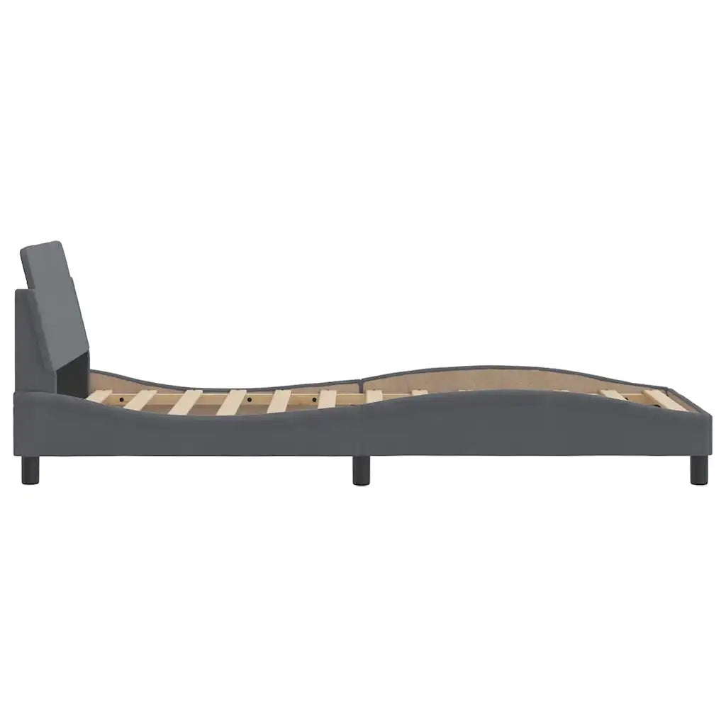 Giroletto senza Materasso Grigio Scuro 90x190 cm Velluto