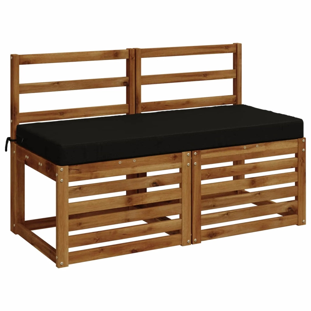 Cuscini per Panchina a 2 Pezzi SOEST 2 pz 100% Poliestere Nero 950139
