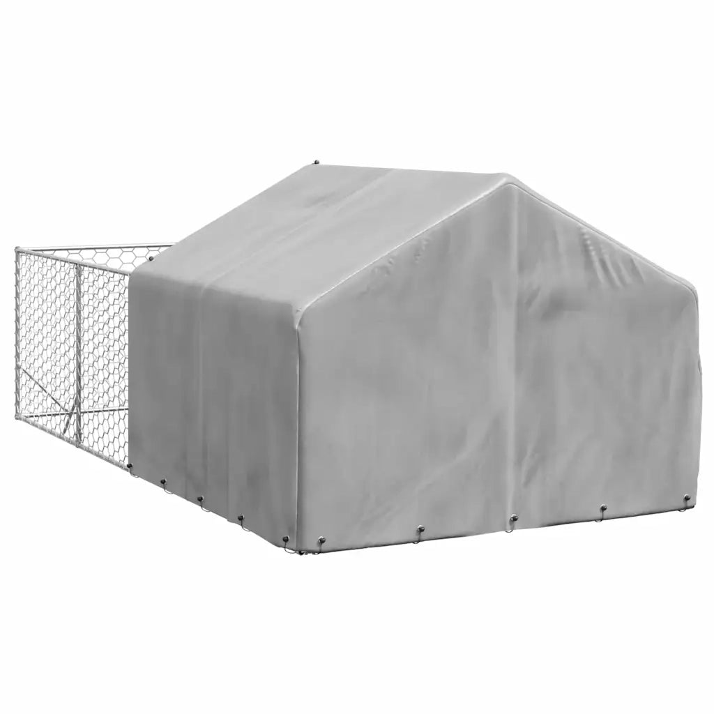 Cuccia per Cani da Esterno con Recinto 4x2x1,5m Acciaio Zincato CFW5285666