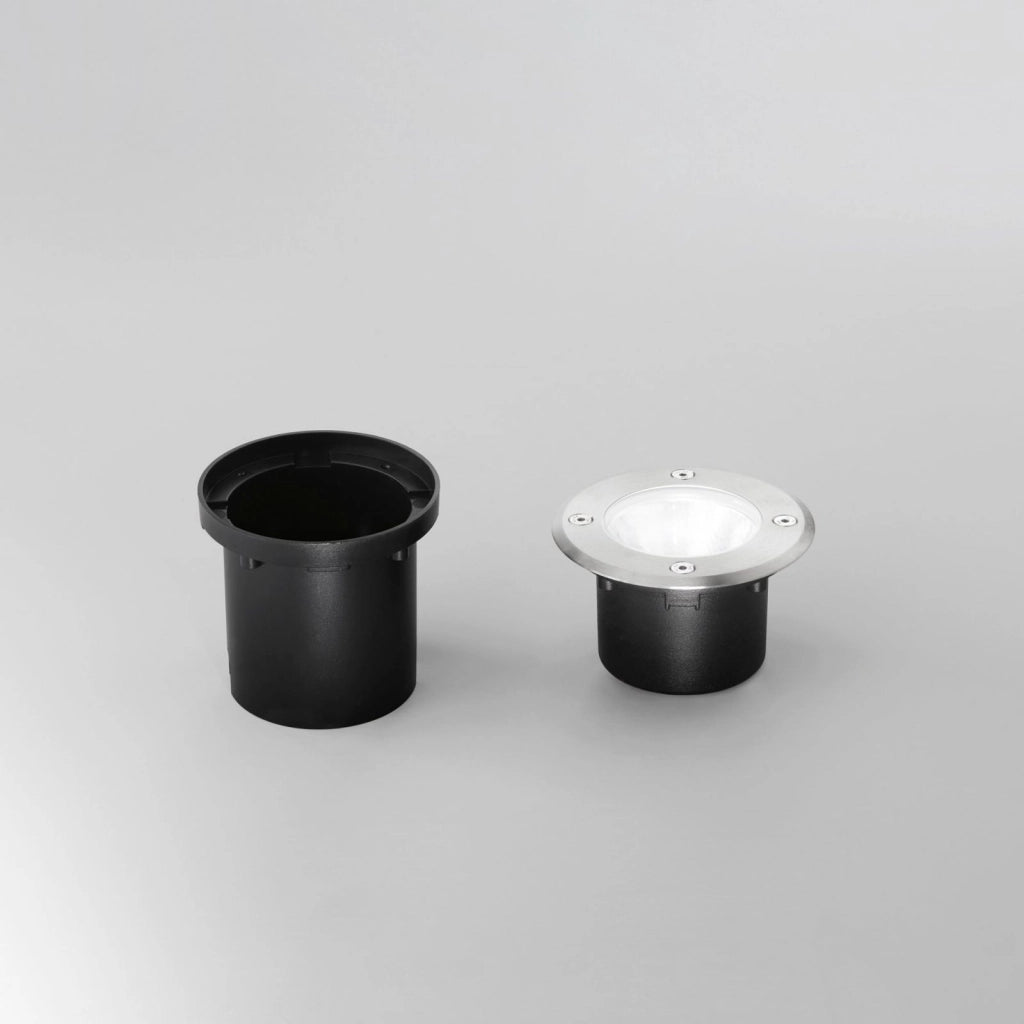 FARO A INCASSO CALPESTABILE LED WALK ACCIAIO TONDO 8W 930LM 3000K IP67 10X7,78CM