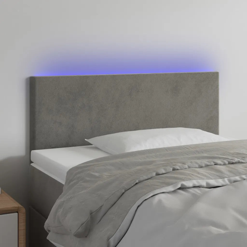 Testiera | Testata a LED Grigio Chiaro 80x5x78/88 cm in Velluto