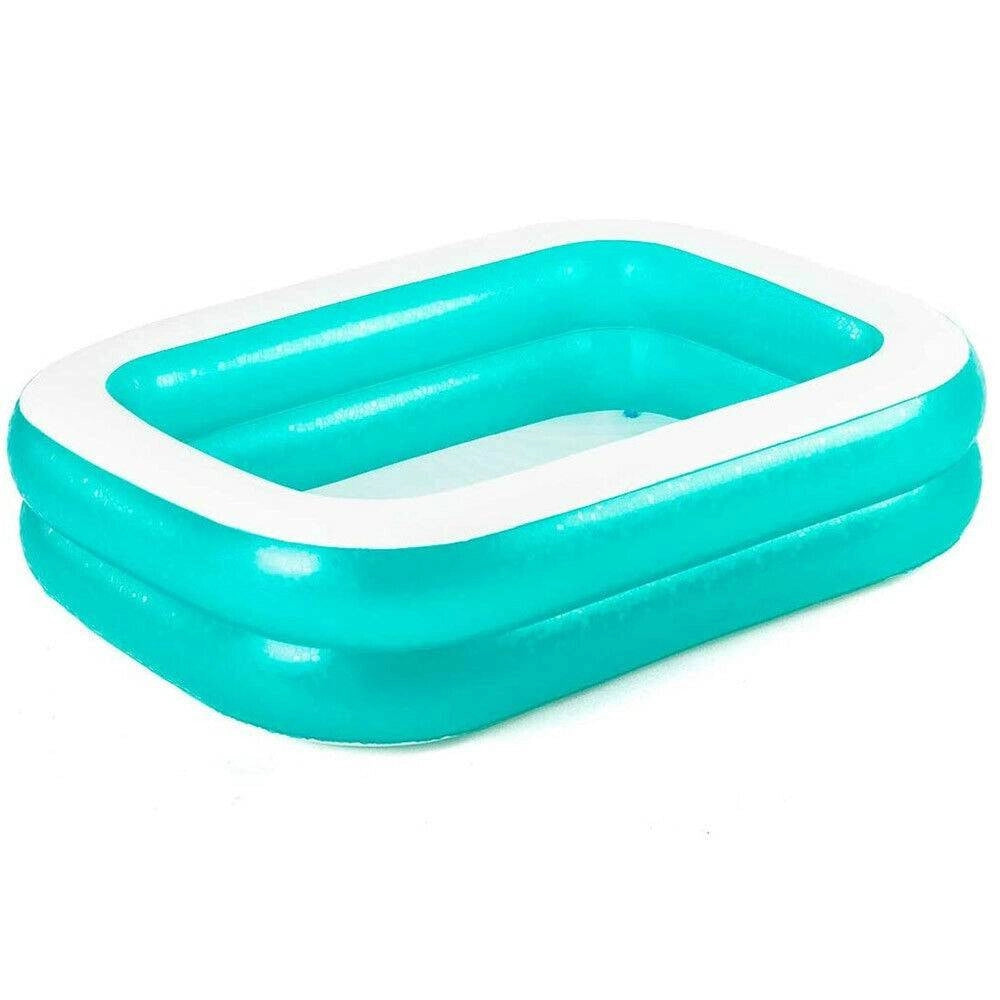 Trade Shop - Piscina Gonfiabile Fuoriterra 2 Anelli Rettangolare 201 X 150 X 51 Cm Giardino -