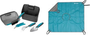 Balkonbox in Kunststof con Stoffer Integrato e Blik, Set di Giardinaggio 4 Pezzi & Mat di Pianta per Giardinaggio City: Tavola di Lavoro per Piante/Impianti, 100x120cm