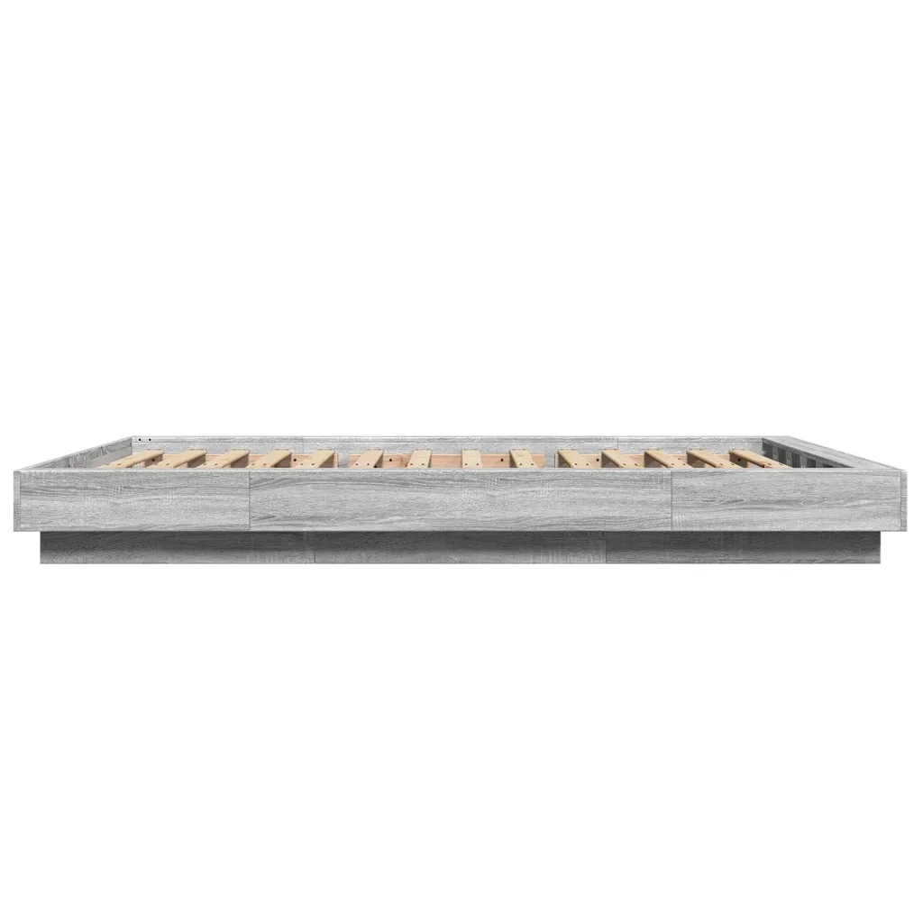 Giroletto Luci LED-Struttura Letto con LED Grigio Sonoma 120x200 cm Legno Multistrato 961617