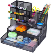 Organizzatore per Pennarelli a Rete con Caricabatterie, Portapennarelli Multifunzione per Ufficio, Scuola, Arte e Accessori (Modello M)