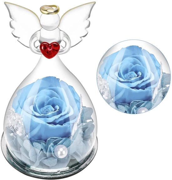 Decorazione di fiori in vetro artigianale - Eterna Rosa - Regalo romantico per donne - San Valentino - Matrimonio - Compleanno - Amore eterno - Rosa