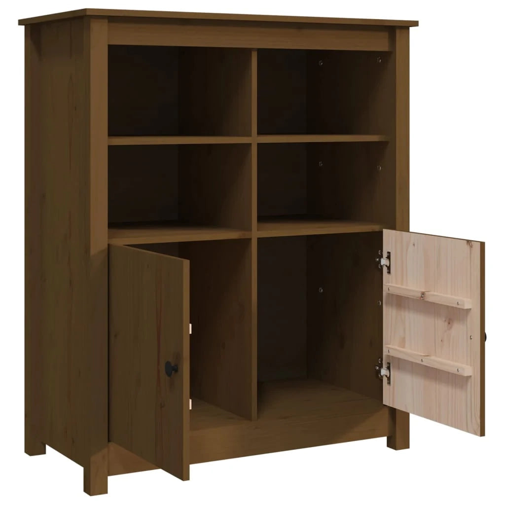 Buffet credenza cassettiera armadio mobile contenitore organizer per cucina soggiorno salotto 83 x 41,5 x 100 cm legno massello di pino marrone 02_0035766