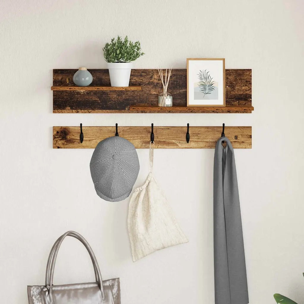Appendiabiti a muro Legno vecchio 90 x 15 x 36 cm CFW5003857