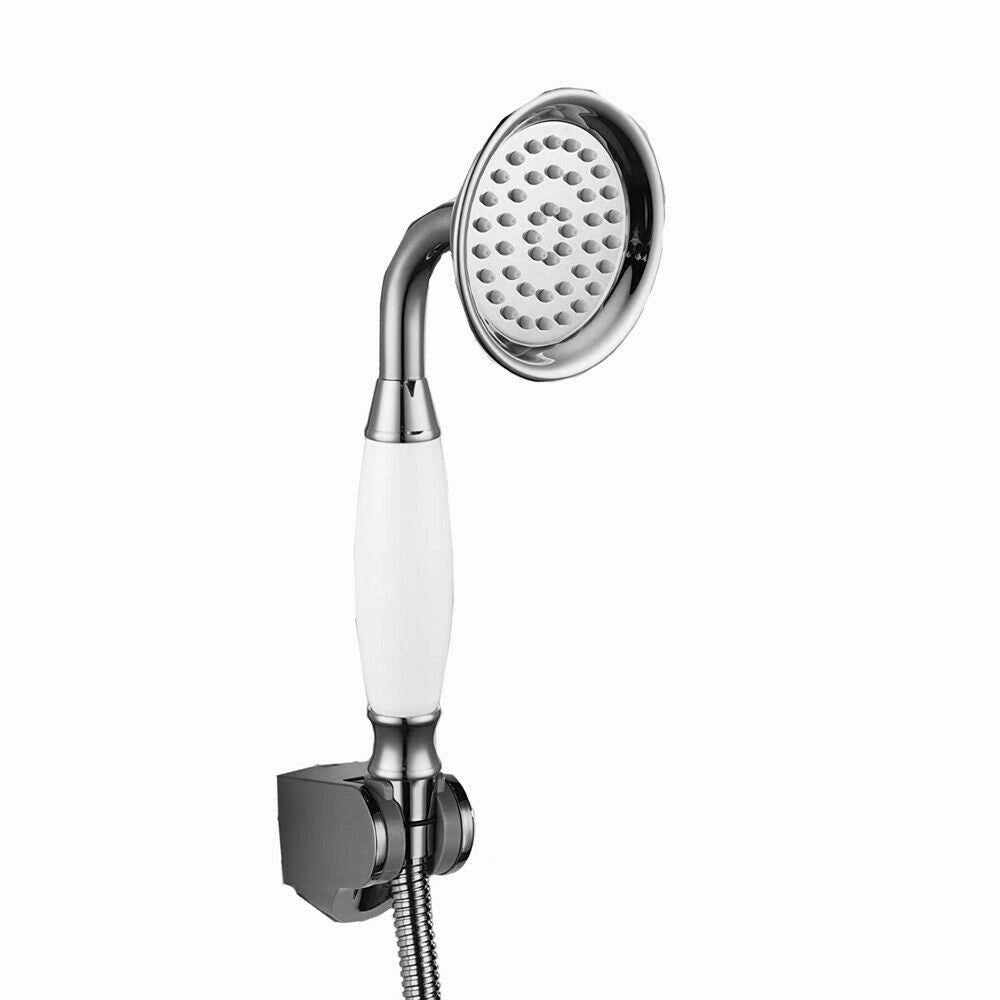 Trade Shop - Soffione Doccia Vasca Stile Retrò Abs Cromato Lucido Attacco 1/2 Doccetta 69040 -
