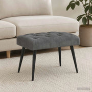 Panchina con bottoni imbottiti Grigio Scuro 60 x 40 x 45 cm 42038544