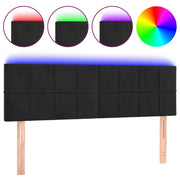 Testiera | Testata a LED Nera 144x5x78/88 cm in Velluto