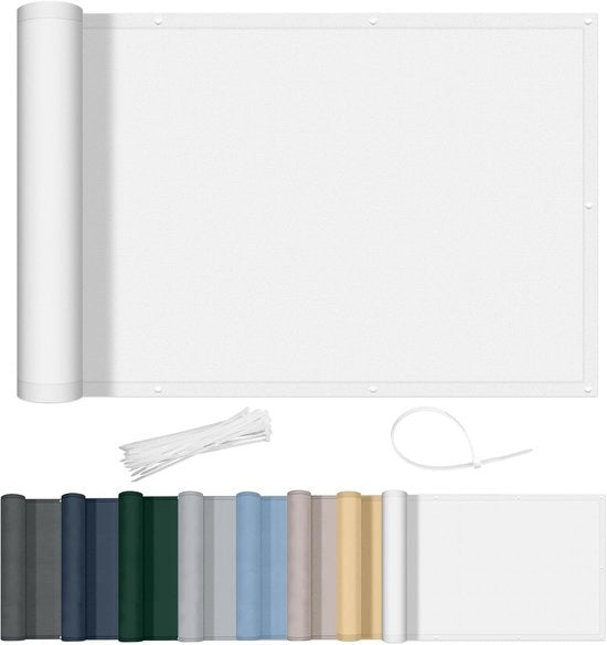 Schermo per balcone acquiproteggi - Schermo di privacy per balcone - Crea la privacy - 90% di visibilità impedita - 80x200cm - Bianco